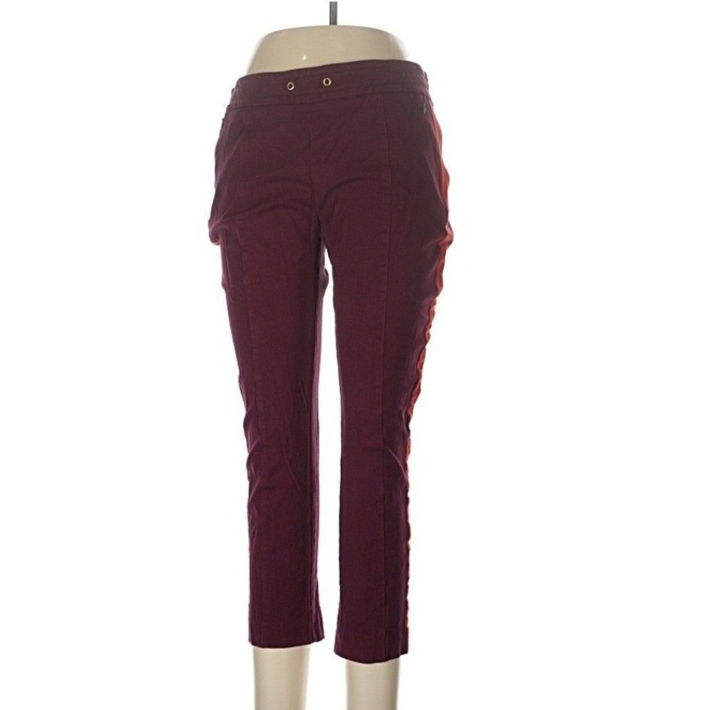 Anthropologie Essential Slim High Rise Skinny Leg Burgundy Pants Size 12
